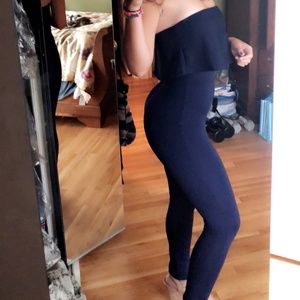Strapless Navy Blue Jumpsuit